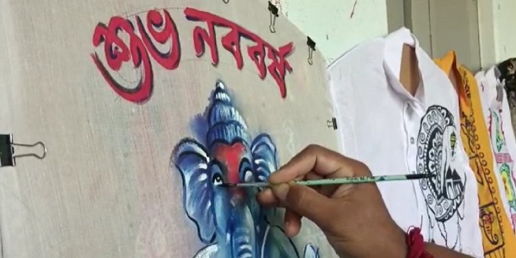 শিল্পীর ক্যানভাসে বাংলা নববর্ষ, ঠাঁই পেয়েছে ইদের সম্প্রীতির ছবিও
