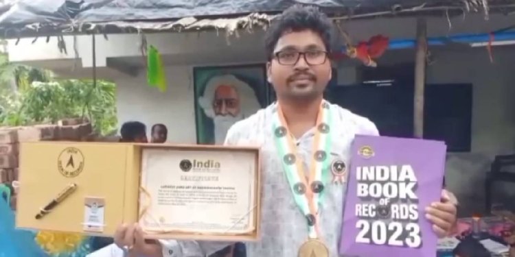 বালির ভাস্কর্যে বিশ্বকবির প্রতিচ্ছবি, India Book Of Record-এ বাংলার ছেলে