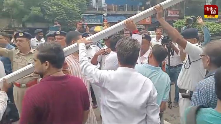 আর জি করের প্রতিবাদ-বিক্ষোভে বিজেপির ধর্নায় রণক্ষেত্র  শ্যামবাজার, পরিস্থিতি নিয়ন্ত্রণে আনতে নামল র‍্যাফ